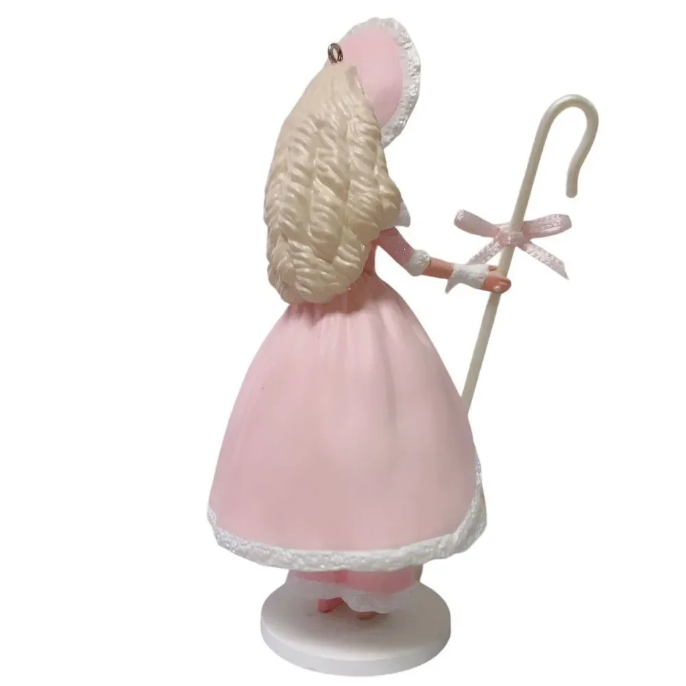 BARBIE Little Bo Peep Doll Hallmark Ornament Christmas Pink Dress Hat Staff 1998